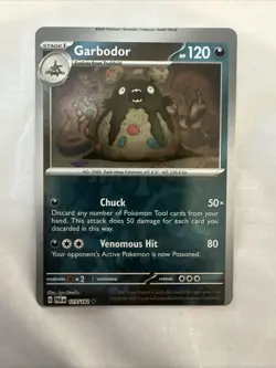 Pokemon miscut error card with Trademark! - Garbador - Uncommon - Image 1