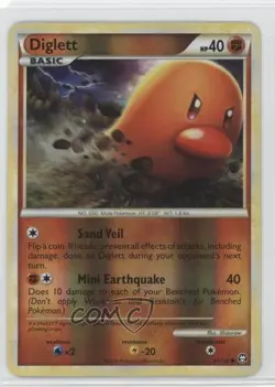Diglett Reverse Foil Pokemon HeartGold & SoulSilver Triumphant #61 2010 - Image 1