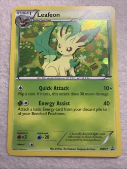 2013 Pokemon LEAFEON Card BW87 # 470 Promo Black Star - Image 1