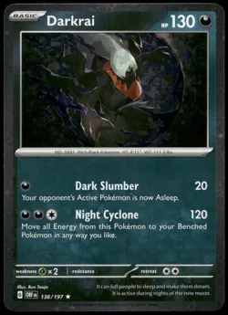 Darkrai (Cosmos Holo) Holo Rare Miscellaneous Cards & Products 136/197 NM - Image 1