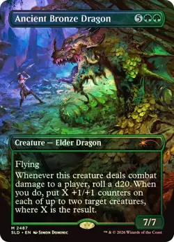 Ancient Bronze Dragon Foil D&D Secret Lair NM MTG - Image 1