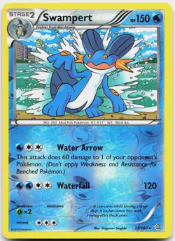 Swampert 35/160 Rare Primal Clash Pokemon Reverse Holo Lightly Played - Image 1