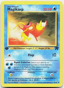 Magikarp 47/82 Uncommon Team Rocket Pokemon 1st Edition Moderately Played - Image 1