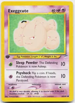 Exeggcute 64/105 Common Neo Destiny Pokemon 1st Edition Moderately Played - Image 1