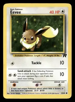 Eevee - 55/82 - Common - Team Rocket - Pokemon Card - LP - Image 1