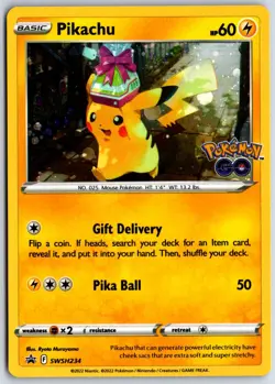 Pokemon Pikachu SWSH234 Holo Promo Sword & Shield Promo NM - Image 1