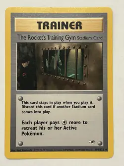 Pokemon TCG Gym Heroes Rockets Training Gym 104/132 LP Vintage Rare Unlimited - Image 1