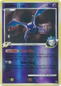 Crobat [G] - 47/127 - Uncommon - Reverse Holo LP, English Pokemon Platinum - Image 1