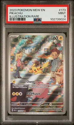 2023 POKEMON MEW EN-151 ILLUSTRATION RARE #173 PIKACHU PSA 9 - Image 1