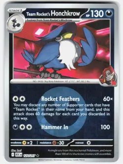Team Rocket's Honchkrow (Energy Symbol Pattern) [ASC - 127/217] Rare Reverse ... - Image 1