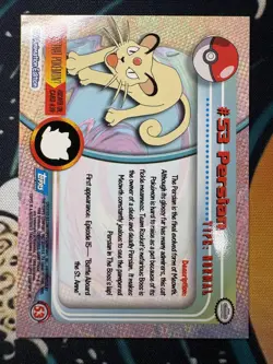 1999 Topps Pokemon TV Animation Edition Series 1 #53 Persian - Image 2