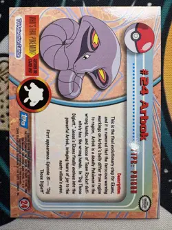1999 Topps Pokemon TV Animation Edition Series 1 #24 Arbok foil - Image 2
