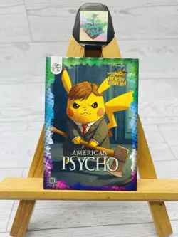 Pikachu as Cosplay Patrick Bateman American Psycho Holo Non- Pokemon Fan Art - Image 1