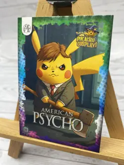 Pikachu as Cosplay Patrick Bateman American Psycho Holo Non- Pokemon Fan Art - Image 3