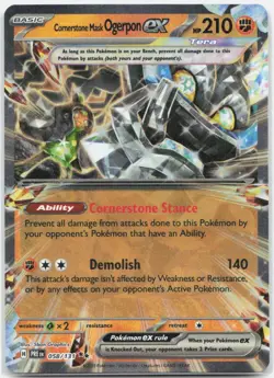Cornerstone Mask Ogerpon ex 058/131 Holo Prismatic Evolutions Pokemon NM - Image 1