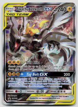 Pikachu & Zekrom GX SM168 Sun & Moon Promo Holo Pokemon MP - Image 1