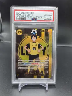 PSA 10 One Piece Monkey D Luffy BVB X One Piece Matchday 25 - Image 1