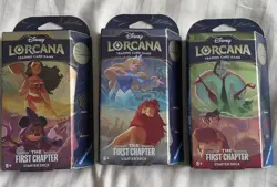 Disney Lorcana First Chapter Starter Deck Set x 3 - Moana Simba Aladdin - Sealed - Image 1