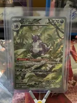 Pokemon TCG Nidoking Scarlet & Violet Holo Illustration Card 174/165 - Image 1
