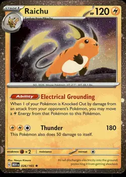 Raichu (Cosmos Holo) 026/165 Rare Miscellaneous Cards & Products Pokemon NM - Image 1