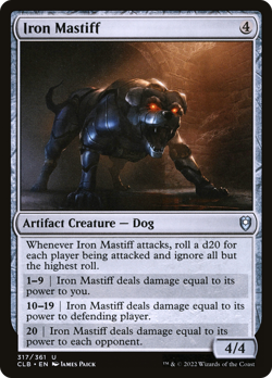 MTG FOIL Iron Mastiff CLB #317 Uncommon - Image 1
