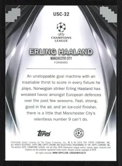 2024 Topps Chrome ERLING HAALAND Ultimate Stage Disco card MANCHESTER CITY #32 - Image 2