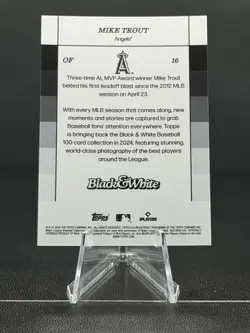 Mike Trout 2024 Topps Black & White #16 Green /99 - Los Angeles Angels - Image 2
