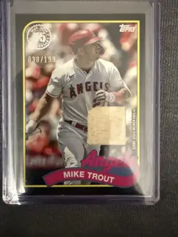 2024 Topps '89 Topps Relics Black Mike Trout GAME USED BAT 030/199 ANGELS - Image 1