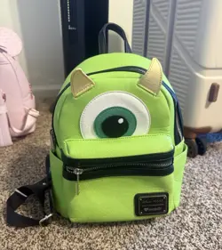 Loungefly Disney Pixar Monsters Inc Mike Wazowski Mini Backpack Green/Black - Image 1