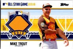 2016 Topps All-Star Stitches Mike Trout Jersey Relic Angels ASIT-MTR - Image 1
