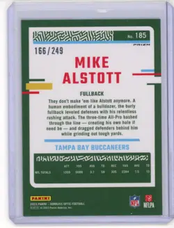 2023 Panini Donruss Optic Orange Prizm /249 Mike Alstott #185 - Image 2