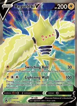 Regieleki V 175/195 Ultra Rare Silver Tempest Pokemon Holo Near Mint - Image 1
