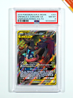 Pokemon PSA 8 Greninja & Zoroark Gx #201 FA Legami Inossidabili 2019 Italiano - Image 1