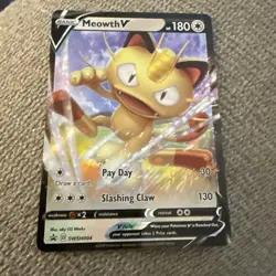 POKEMON BLACK STAR PROMO MEOWTH V #SWSH004 HOLO FOIL CARD CGC - Image 3