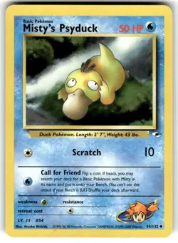 Misty's Psyduck 54/132 Uncommon Gym Heroes Pokemon Unlimited Near Mint - Image 1