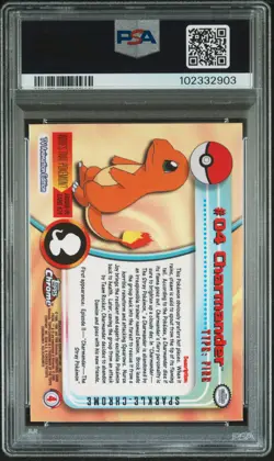 PSA 8 2000 TOPPS CHROME POKEMON SPARKLE #4 CHARMANDER - Image 2