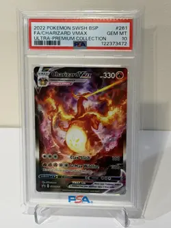 2022 POKEMON SWSH BLACK STAR PROMO #261 FULL ART/CHARIZARD VMAX PSA 10 - Image 1