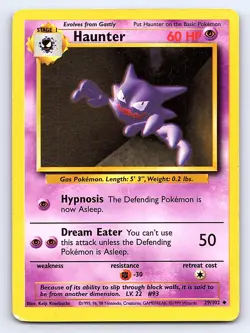 Haunter 29/102 Uncommon Base Set Unlimited Pokemon Heavily Played - Image 1