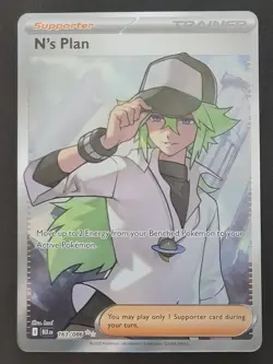 N's Plan 163/086 Ultra Rare Black Bolt Pokemon TCG - Image 1
