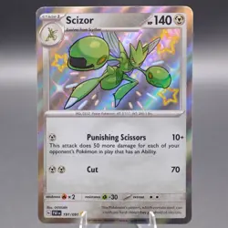 Scizor 191/091 Shiny Rare SV: Paldean Fates Pokemon TCG NM - Image 1