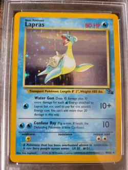 1999 Pokemon Fossil Lapras Holo PSA 8 NM-Mint 10/62 - Image 2