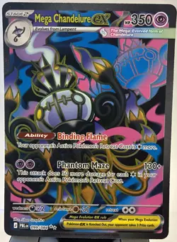 🔥 Pokemon TCG Mega Chandelure EX Pitch Black FA NM EN Ultra Rare 99/084 🔥 - Image 1