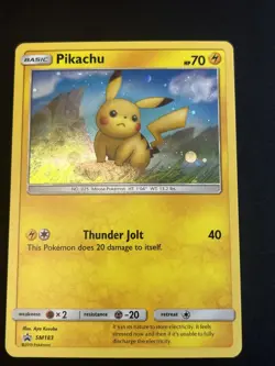 Pikachu SM183 - Sun & Moon Black Star Promo - Holo Pokemon TCG - HD SWIRL - Image 1