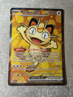 Pokemon TCG Meowth EX 107/088 Perfect Order Pokemon Card - Image 1