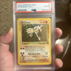 Pokemon Hitmonlee 7/62 Fossil Holo Rare Unlimited PSA 6 Trading Card - Image 1