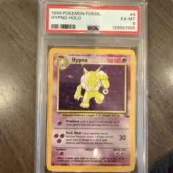 Pokemon TCG Hypno Fossil Holo Card 8/62 - Image 1