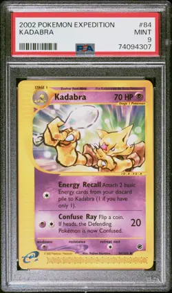 2002 POKEMON EXPEDITION #84 KADABRA PSA 9 - Image 1