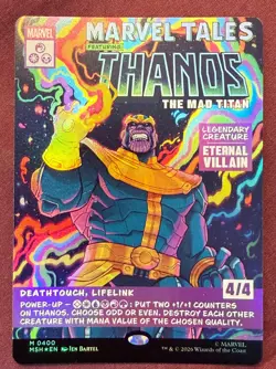 Magic Gathering Marvel Super Heroes Thanos Mad Titan Borderless Foil M0400 - Image 1