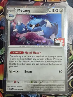 Pokemon TCG Metang 114/162 Cosmos Promo Holo Play! Stamp Prize Pack Series LP/NM - Image 1