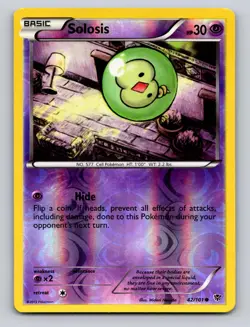 Solosis 42/101 Common Plasma Blast Pokemon Reverse Holo LP - Image 1